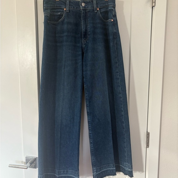 Paige Spotlight Wide Leg Distressed Hem Jeans 29 LN - Picture 8 of 13